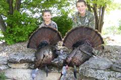 Double during Illinois' youth spring turkey hunt. Great job guys! 