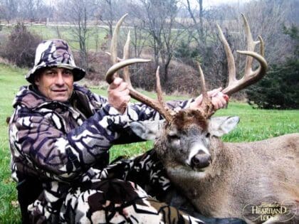 giant whitetail taken while using a deerstand in illinois