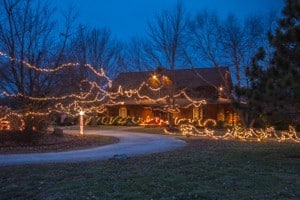 Christmas Lights Exterior Lodge