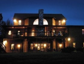 The Original Lodge Exterior at Night