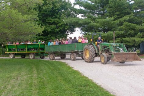 Scenice hayride at the lodge