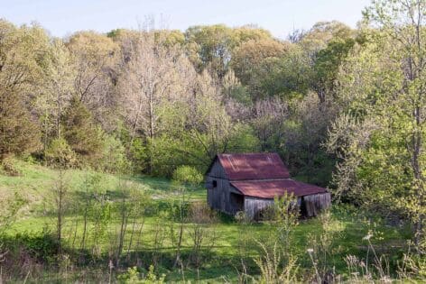 Historic barn below Heavenly View Cabin 