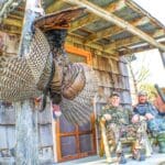 Reliving the hunt on the snack shack porch.