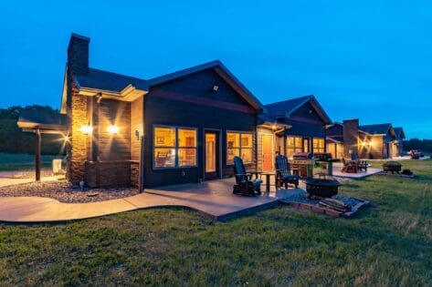 Exterior Lodge View at Dusk