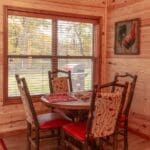 Dining area in the luxury cabin.