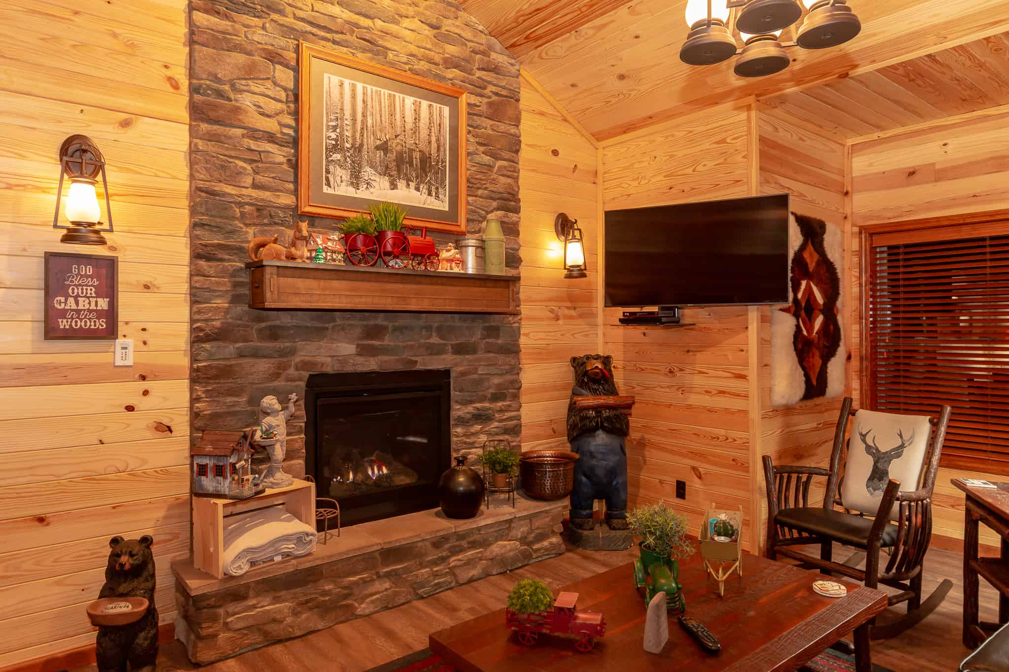 Lodge Fireplace Vacation