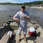 Fishing by the dam on the Mississippi River!