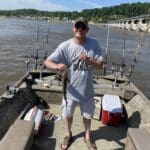 Fishing by the dam on the Mississippi River!