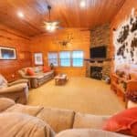 Living room inside the Quail Ridge Cabin