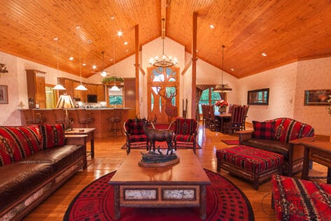 Unwind at the lodge after a horse ride!