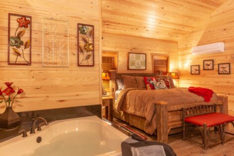 Enjoy our romantic luxury cabins after a day of horseriding!