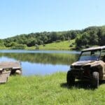 UTV parked next to one of our fishing ponds.