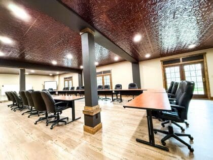 Inside view of our conference facility at Heartland Lodge
