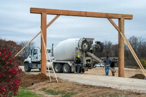 New entry way at lodge being built
