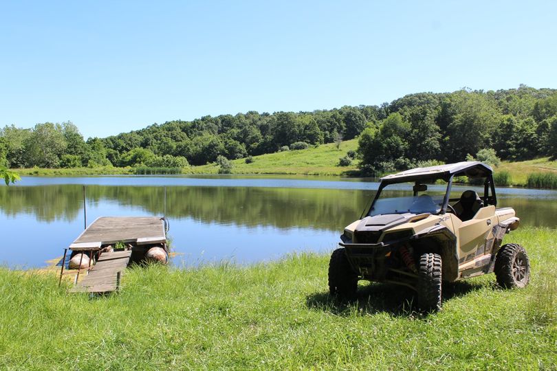 UTV parked next to one of Heartland's four lakes