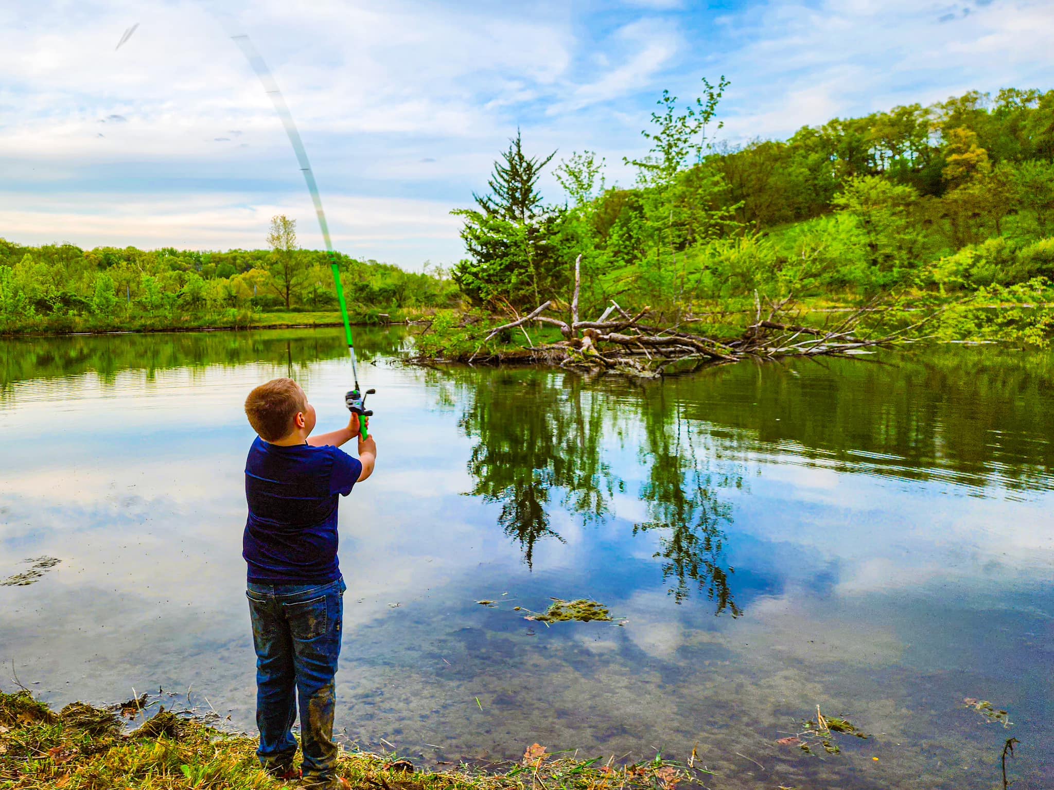 Enjoy fishing four ponds at Heartland Lodge